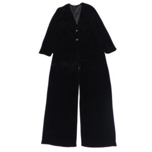 PETER COHEN Velvet Blazer & Wide Leg Pant Co-Ord Set Black Minimal Quiet Luxury